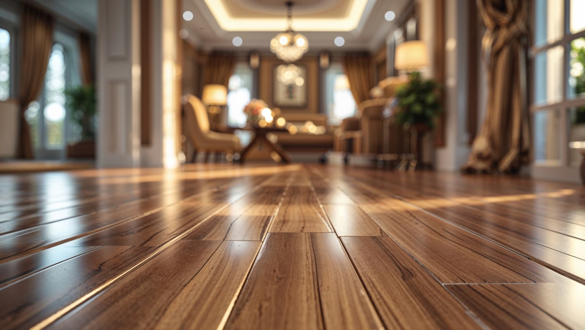 Flooring samples laid out on a table