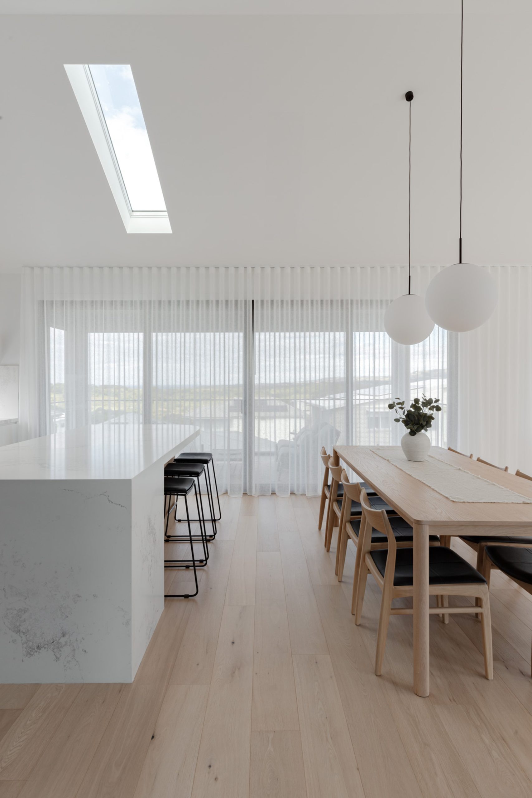 Flooring samples arranged in a bright room
