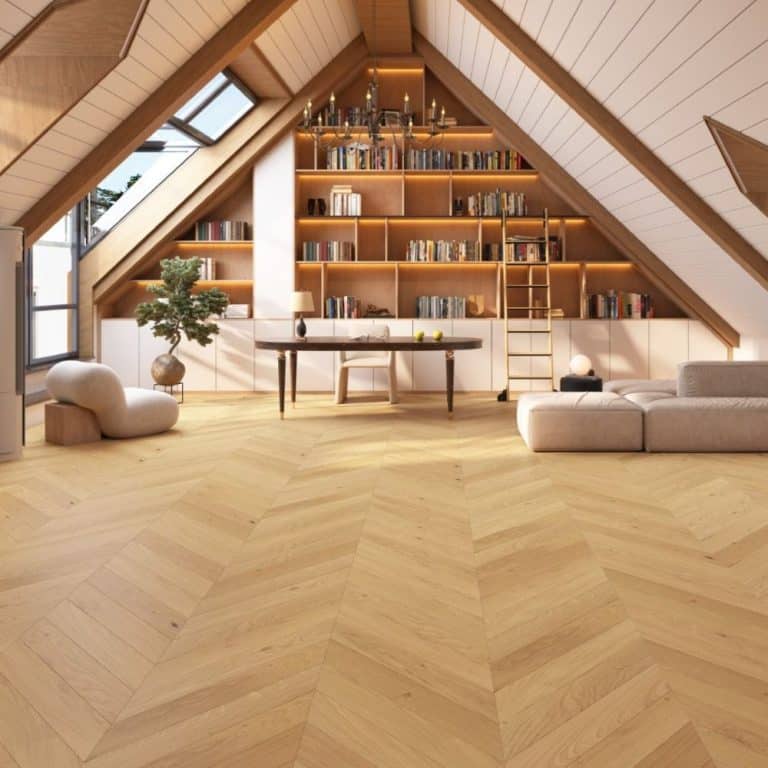 Knightsbridge Chevron Natural Brushed Oak Wood Flooring 14 x 90 x 510 (mm)