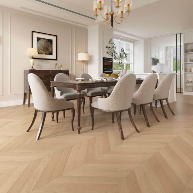Knightsbridge Chevron Raw Oak Wood Flooring 14 x 90 x 510 (mm)