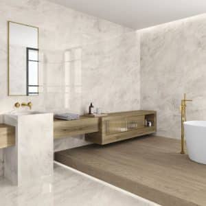 Alexandria Cream Polished Porcelain Floor Tile 600 x 1200 (mm)