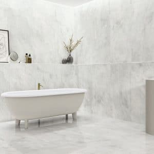 Alexandria White Polished Porcelain Floor Tile 600 x 1200 (mm)