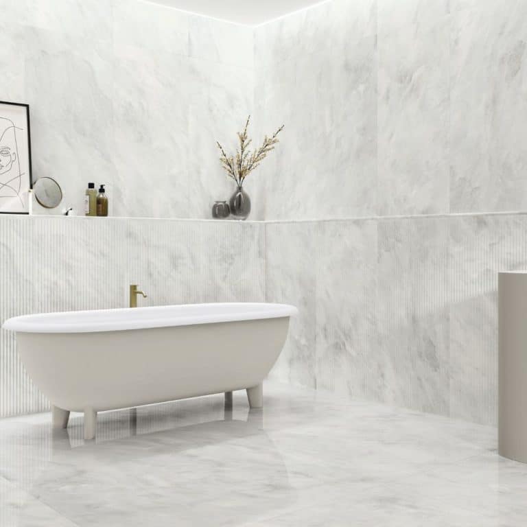 Alexandria White Polished Porcelain Floor Tile 600 x 1200 (mm)