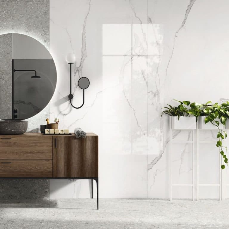 Luna Blanca Polished Porcelain Floor Tile 600 x 1200 (mm)